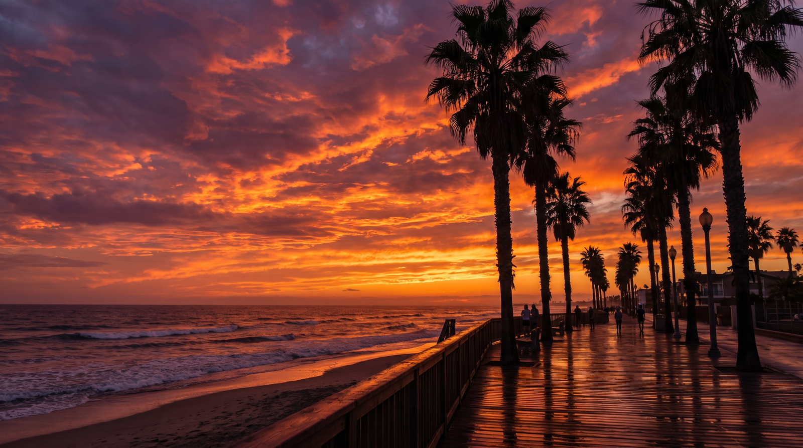 Golden sunset over Banderas Bay from the Puerto Vallarta shoreline