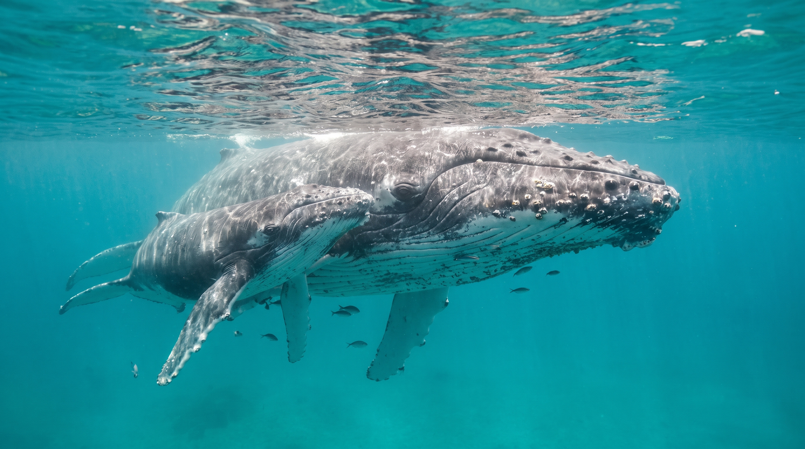 Humpback whale breaching in Banderas Bay near Puerto Vallarta during whale watching season